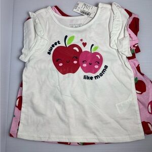 NWT The Children's Place Sweet Like Mama Cherry Baby Doll Style 3 Piece Top Set